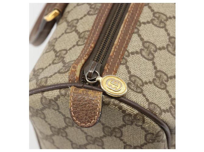 Borsa GUCCI GG Supreme in PVC Beige Oro 002 39 6842 Auth ka4795 D'oro - vista 19