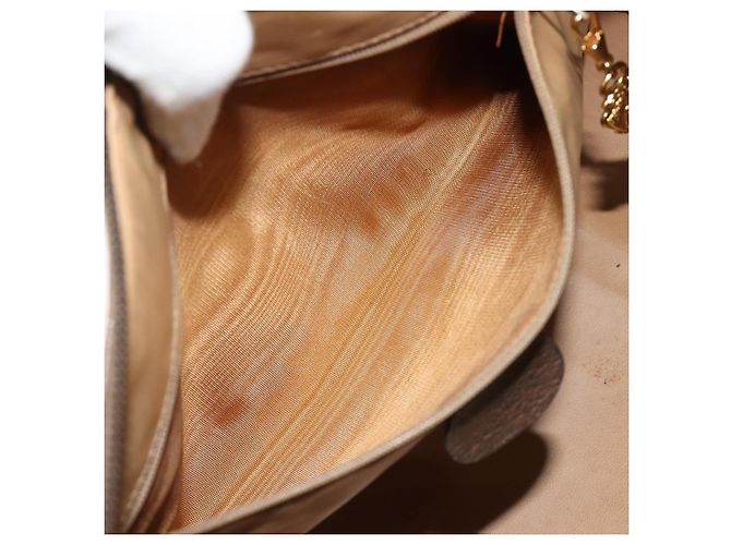 Borsa GUCCI GG Supreme in PVC Beige Oro 002 39 6842 Auth ka4795 D'oro - vista 24