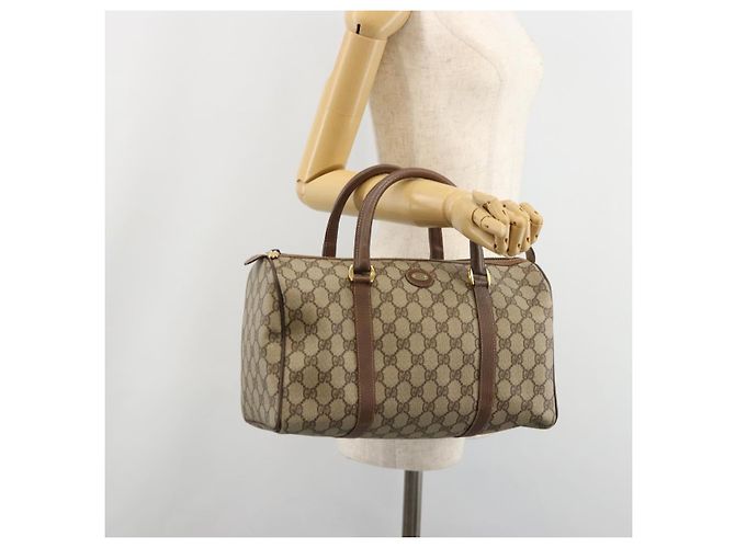 Borsa GUCCI GG Supreme in PVC Beige Oro 002 39 6842 Auth ka4795 D'oro - vista 25