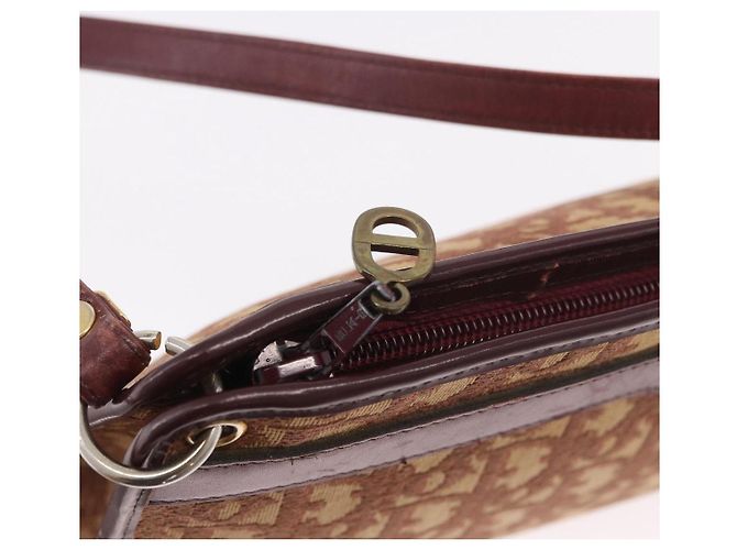 Borsa a Spalla Christian Dior Trotter Canvas Rosso Oro Auth 187757 D'oro - vista 10