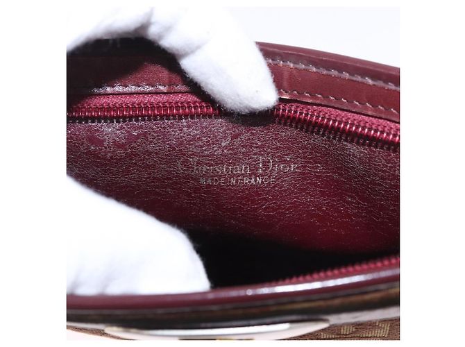 Borsa a Spalla Christian Dior Trotter Canvas Rosso Oro Auth 187757 D'oro - vista 11