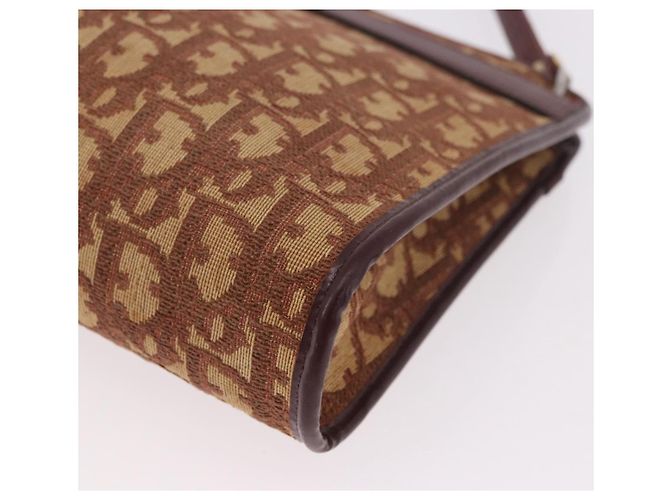 Borsa a Spalla Christian Dior Trotter Canvas Rosso Oro Auth 187757 D'oro - vista 14
