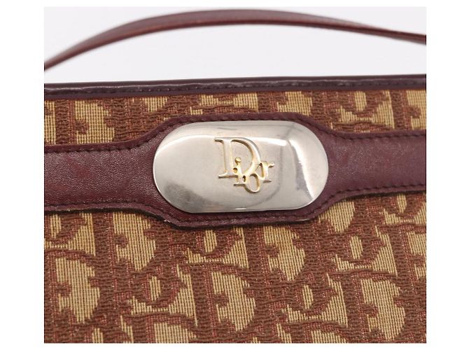 Borsa a Spalla Christian Dior Trotter Canvas Rosso Oro Auth 187757 D'oro - vista 17