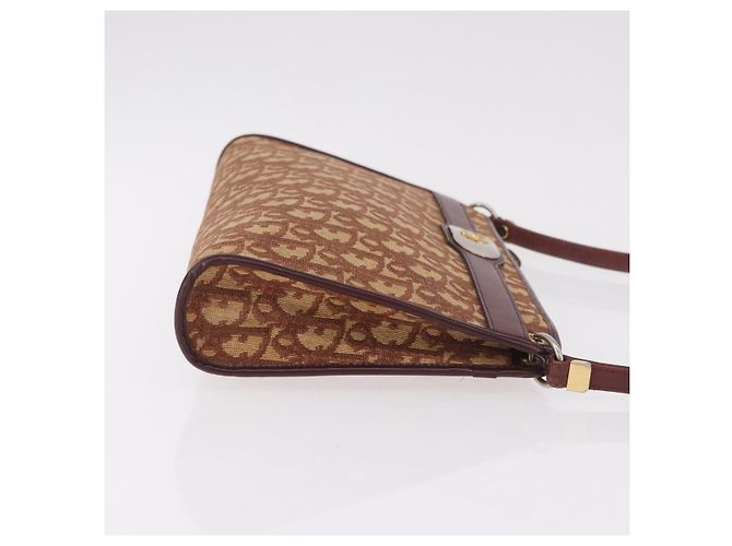 Borsa a Spalla Christian Dior Trotter Canvas Rosso Oro Auth 187757 D'oro - vista 3