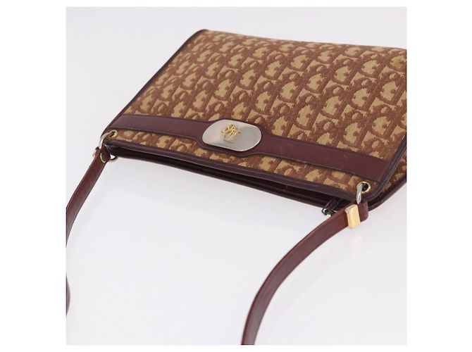 Borsa a Spalla Christian Dior Trotter Canvas Rosso Oro Auth 187757 D'oro - vista 6