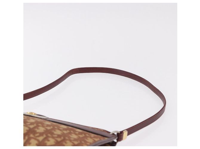 Borsa a Spalla Christian Dior Trotter Canvas Rosso Oro Auth 187757 D'oro - vista 8