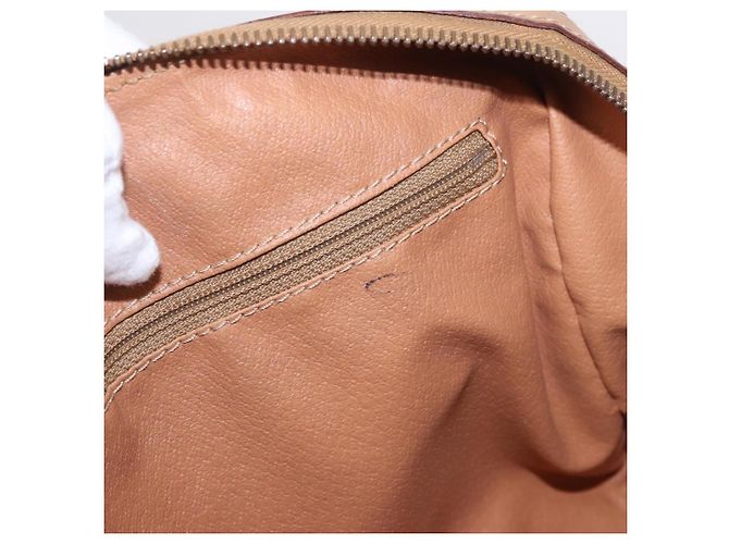 Céline Bolso CELINE Macadam Canvas PVC Cuero Marrón Oro Auth 187773A Castaño Dorado - vista 10