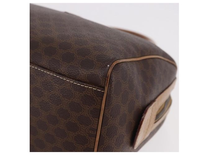 Céline Bolso CELINE Macadam Canvas PVC Cuero Marrón Oro Auth 187773A Castaño Dorado - vista 16