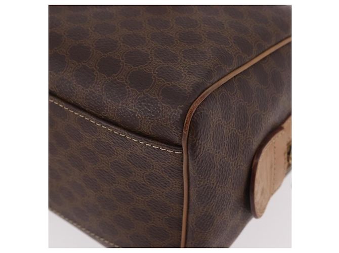 Céline Bolso CELINE Macadam Canvas PVC Cuero Marrón Oro Auth 187773A Castaño Dorado - vista 18