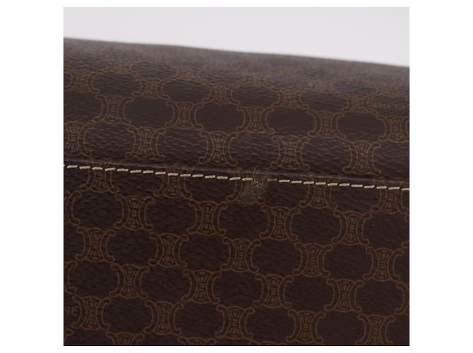 Céline Bolso CELINE Macadam Canvas PVC Cuero Marrón Oro Auth 187773A Castaño Dorado - vista 6