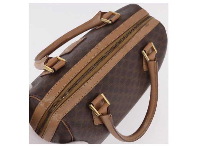 Céline Bolso CELINE Macadam Canvas PVC Cuero Marrón Oro Auth 187773A Castaño Dorado - vista 7