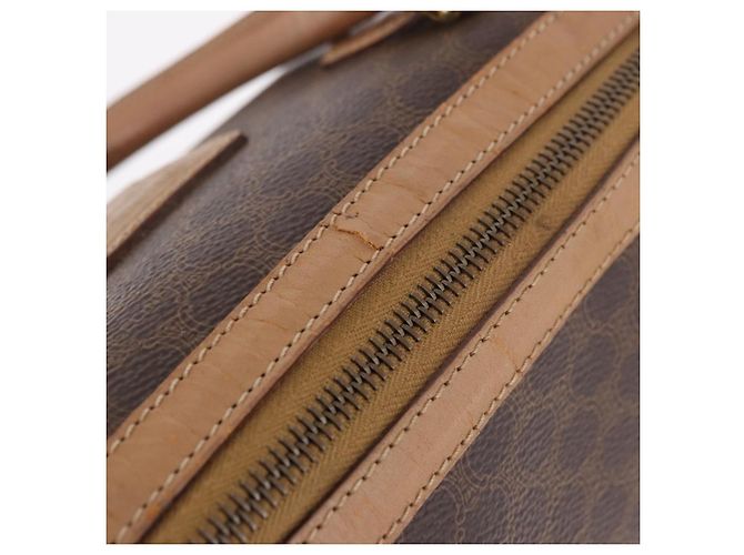 Céline Bolso CELINE Macadam Canvas PVC Cuero Marrón Oro Auth 187773A Castaño Dorado - vista 8