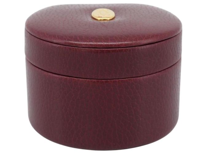 Caixa de Joias CARTIER em Couro Bordeaux Ouro Auth 185932V - vista 13