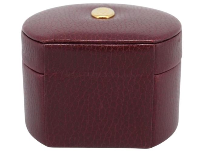 Caixa de Joias CARTIER em Couro Bordeaux Ouro Auth 185932V - vista 2