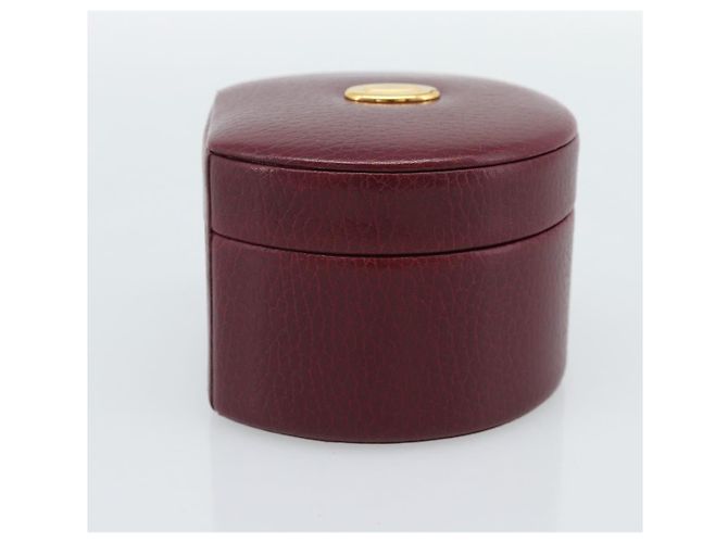 Caixa de Joias CARTIER em Couro Bordeaux Ouro Auth 185932V - vista 3