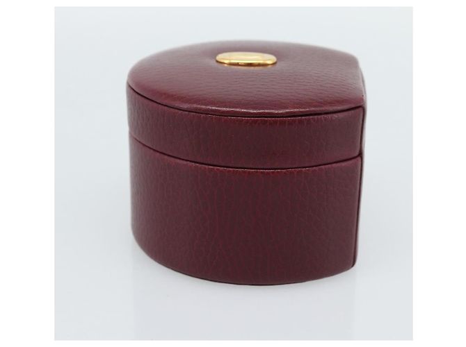 Caixa de Joias CARTIER em Couro Bordeaux Ouro Auth 185932V - vista 4