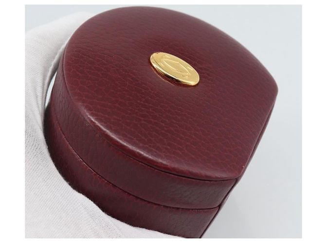 Caixa de Joias CARTIER em Couro Bordeaux Ouro Auth 185932V - vista 5