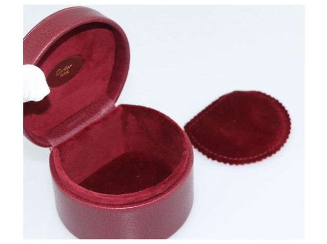 Caixa de Joias CARTIER em Couro Bordeaux Ouro Auth 185932V - vista 8