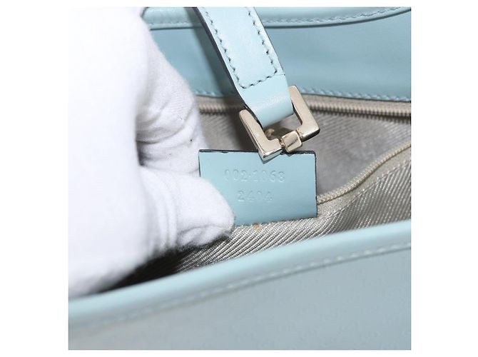 Borsa GUCCI Micro Guccissima Jackie Oro Azzurro 002 1068 2404 Auth 186130V D'oro Blu chiaro - vista 11
