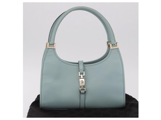 Borsa GUCCI Micro Guccissima Jackie Oro Azzurro 002 1068 2404 Auth 186130V D'oro Blu chiaro - vista 12