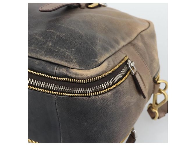 Borsa PRADA in pelle 2way Beige Oro Auth 187498A D'oro - vista 10
