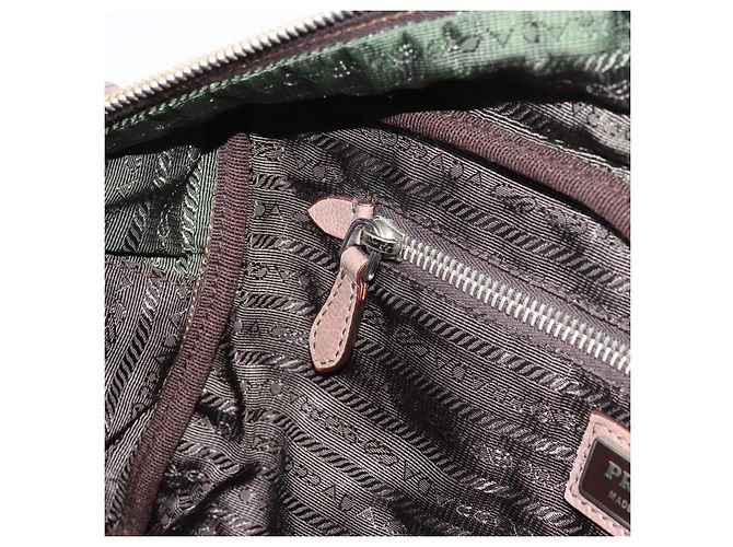 Borsa PRADA in pelle 2way Beige Oro Auth 187498A D'oro - vista 23