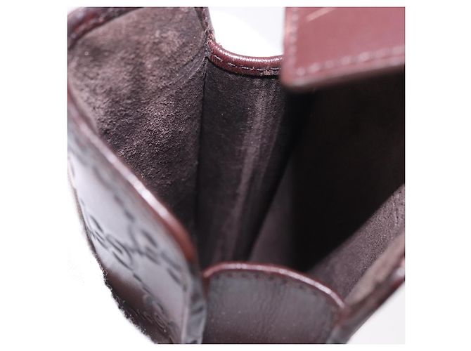 Astuccio per occhiali GUCCI Micro Guccissima in tela GG, pelle marrone, oro Auth 186717 D'oro - vista 11