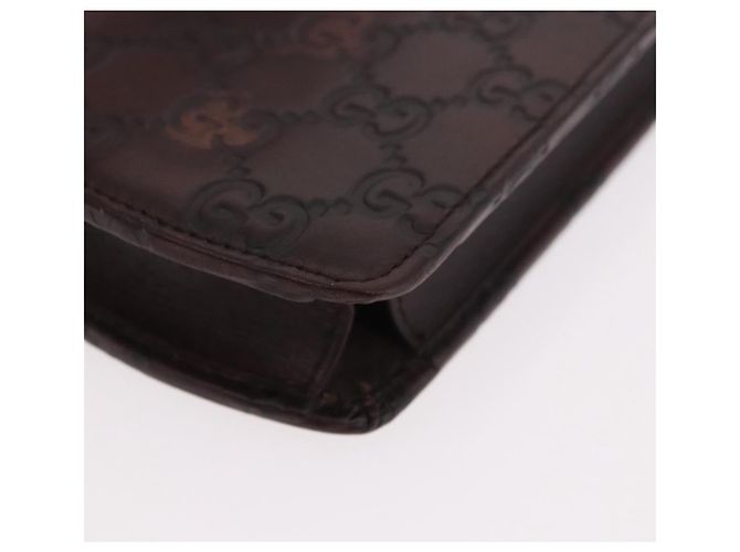 Astuccio per occhiali GUCCI Micro Guccissima in tela GG, pelle marrone, oro Auth 186717 D'oro - vista 14