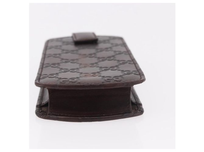 Astuccio per occhiali GUCCI Micro Guccissima in tela GG, pelle marrone, oro Auth 186717 D'oro - vista 6