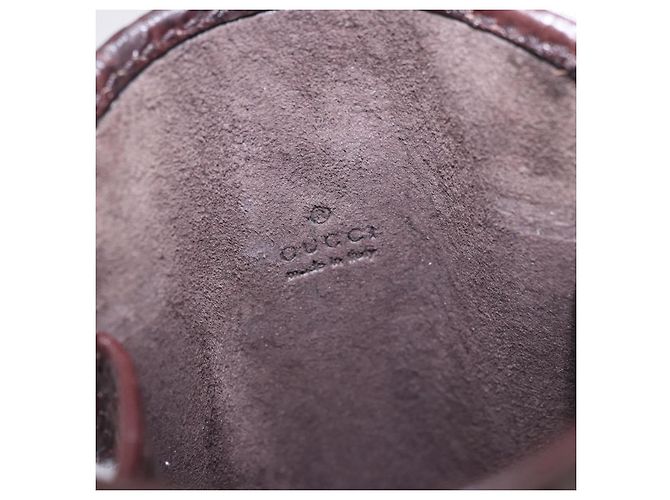 Astuccio per occhiali GUCCI Micro Guccissima in tela GG, pelle marrone, oro Auth 186717 D'oro - vista 8