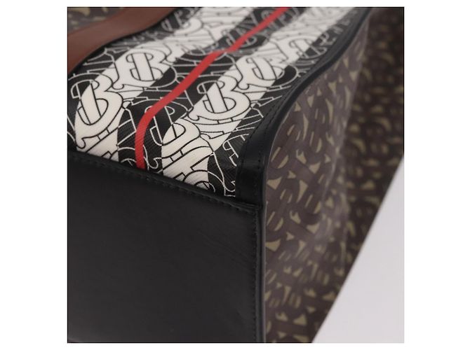 Borsa Tote BURBERRY in PVC e pelle marrone oro Auth 186186M D'oro - vista 14