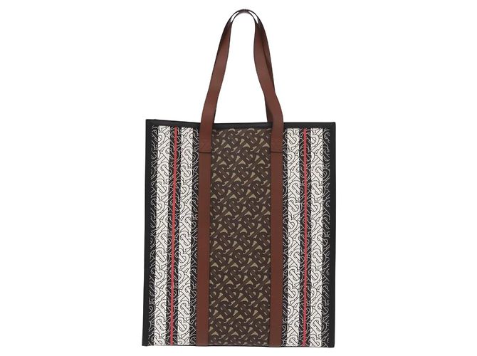 Borsa Tote BURBERRY in PVC e pelle marrone oro Auth 186186M D'oro - vista 2