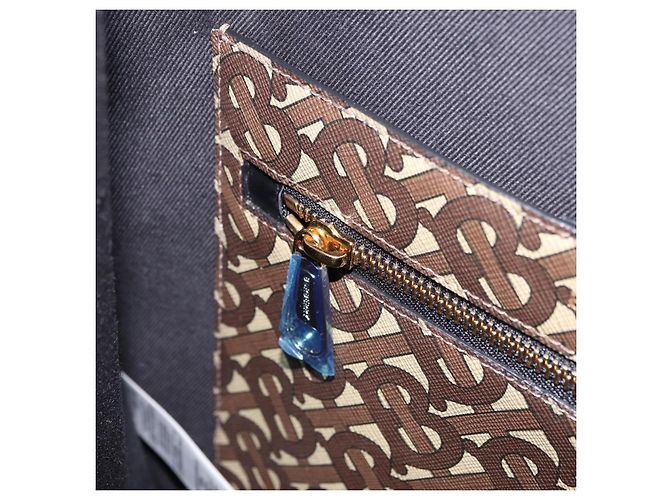 Borsa Tote BURBERRY in PVC e pelle marrone oro Auth 186186M D'oro - vista 20
