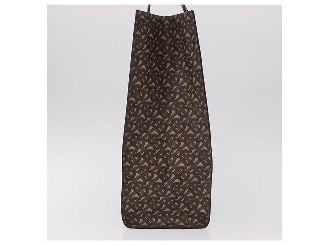 Borsa Tote BURBERRY in PVC e pelle marrone oro Auth 186186M D'oro - vista 3