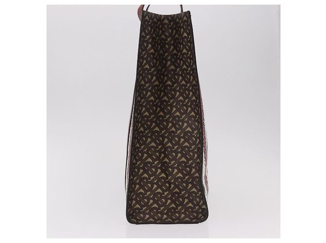 Borsa Tote BURBERRY in PVC e pelle marrone oro Auth 186186M D'oro - vista 4