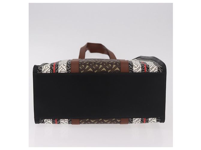 Borsa Tote BURBERRY in PVC e pelle marrone oro Auth 186186M D'oro - vista 5