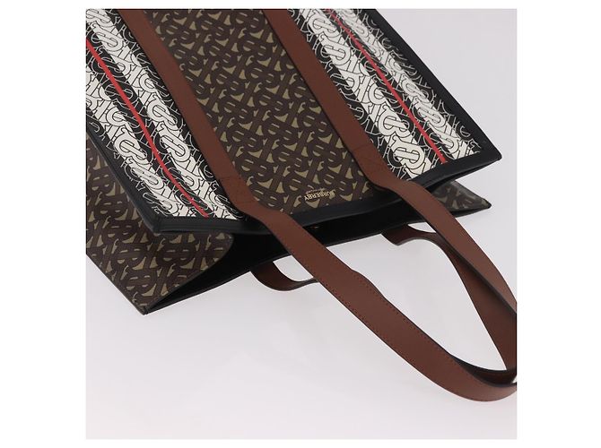 Borsa Tote BURBERRY in PVC e pelle marrone oro Auth 186186M D'oro - vista 6