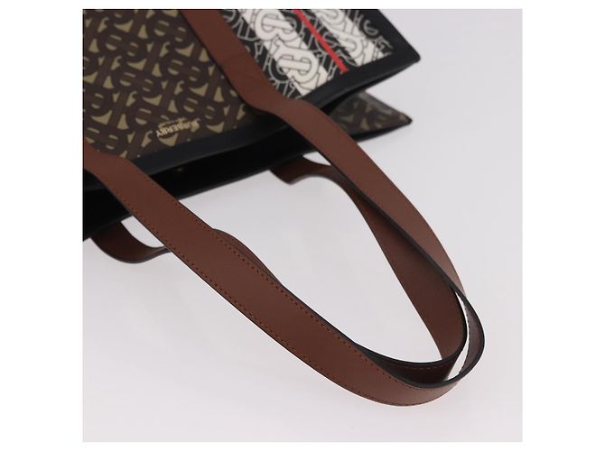 Borsa Tote BURBERRY in PVC e pelle marrone oro Auth 186186M D'oro - vista 7