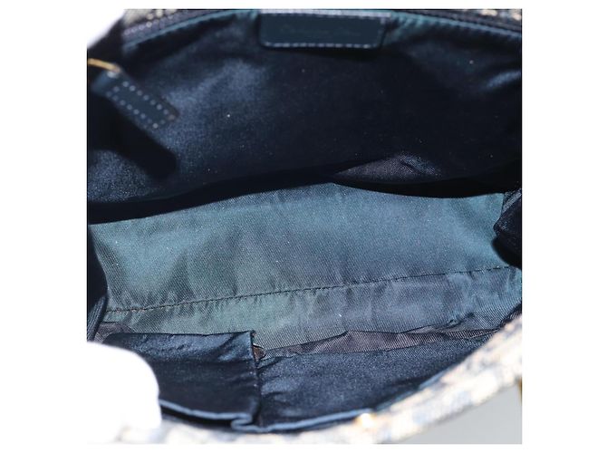 Borsa Christian Dior Trotter Canvas Blu Navy Oro Autentica 187370 D'oro - vista 11