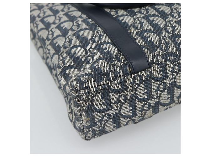 Borsa Christian Dior Trotter Canvas Blu Navy Oro Autentica 187370 D'oro - vista 16