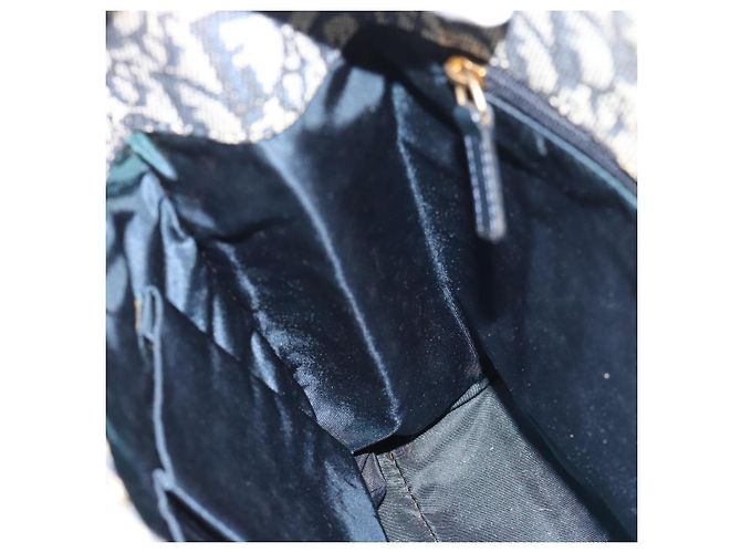 Borsa Christian Dior Trotter Canvas Blu Navy Oro Autentica 187370 D'oro - vista 18
