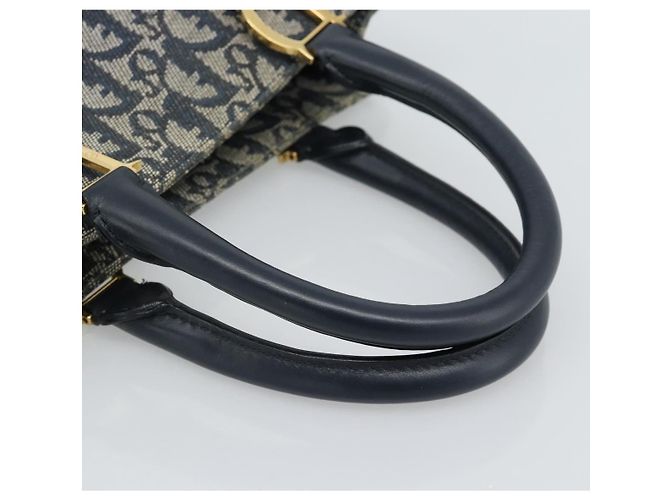 Borsa Christian Dior Trotter Canvas Blu Navy Oro Autentica 187370 D'oro - vista 7