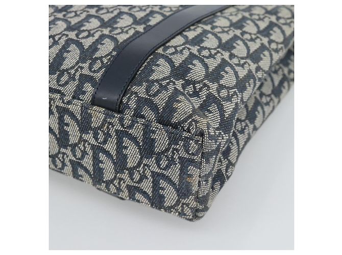 Borsa Christian Dior Trotter Canvas Blu Navy Oro Autentica 187370 D'oro - vista 9