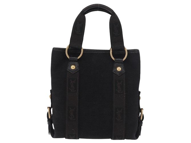 SAINT LAURENT Borsa Kahala in tela nero e oro Auth 187360A D'oro - vista 2