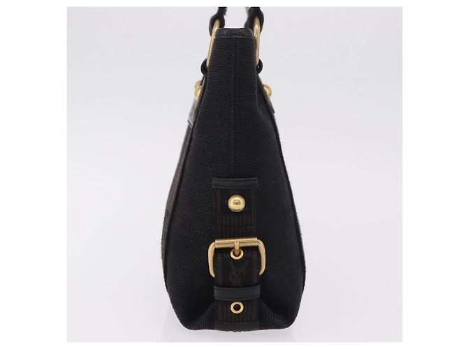 SAINT LAURENT Borsa Kahala in tela nero e oro Auth 187360A D'oro - vista 3