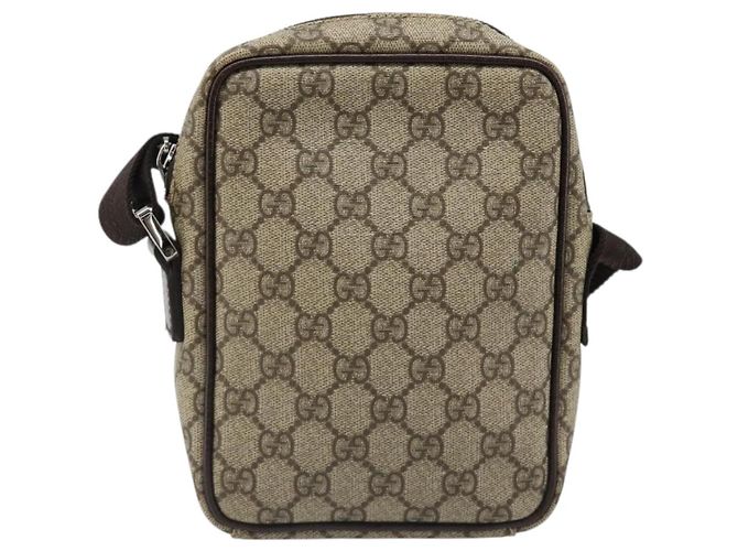 Borsa a tracolla GUCCI GG Supreme PVC Beige Argento 12275 Auth ka4852 - vista 2