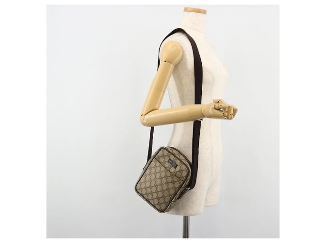 Borsa a tracolla GUCCI GG Supreme PVC Beige Argento 12275 Auth ka4852 - vista 24