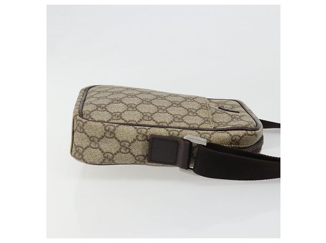 Borsa a tracolla GUCCI GG Supreme PVC Beige Argento 12275 Auth ka4852 - vista 3