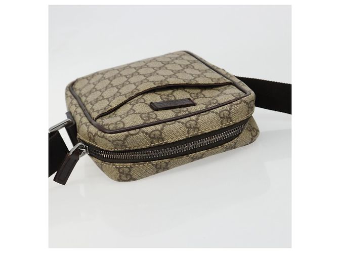 Borsa a tracolla GUCCI GG Supreme PVC Beige Argento 12275 Auth ka4852 - vista 6