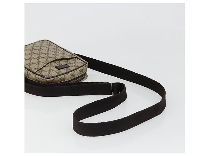 Borsa a tracolla GUCCI GG Supreme PVC Beige Argento 12275 Auth ka4852 - vista 7